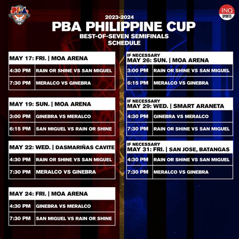 SCHEDULE: 2024 PBA Philippine CupSCHEDULE: 2024 PBA .